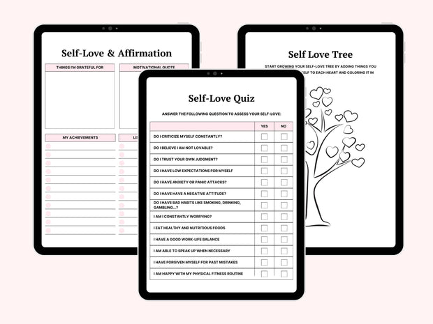 Self Love Workbook, Self Care Journal, Personal Growth Planner Mental Health Mindfulness Self-Help Bullet Journal, Daily Wellness Reflection