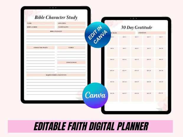 Digital Faith Planner, Prayer journal, Digital planner ipad , faith stickers, Bible Study SOAP, Christian diary, Goodnotes