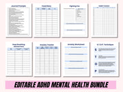 ADHD & mental health Planner, ADHD Planners therapy worksheets, ADHD planner Adults, adhd planner for work, adhd organization, adhd journal
