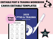 2025 PTSD/Trauma/Anxiety Printable Journal/Workbook, Anger Management/Self Care/Mental Health Therapy Workbook