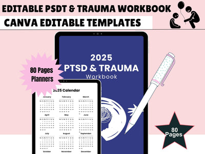 2025 PTSD/Trauma/Anxiety Printable Journal/Workbook, Anger Management/Self Care/Mental Health Therapy Workbook