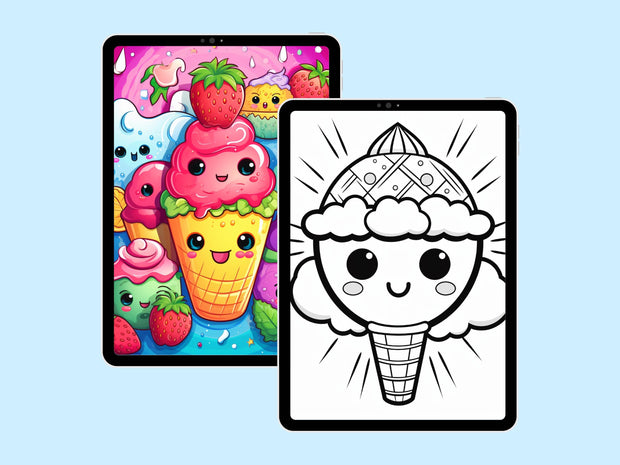 Best Seller 200 Cute Kawaii Summer Coloring Pages for Kids - Printable Digital PDF | Instant Download | Popular Item