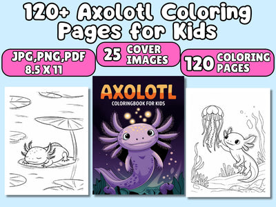 Axolotl Coloring Pages, 120+ Printable Marine Ajolote Coloring Pages for Preschool, Kindergarten Elementary School Children to Print & Color