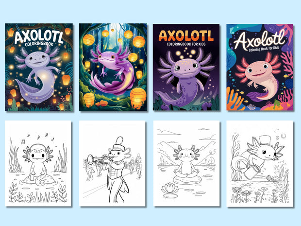 Axolotl Coloring Pages, 120+ Printable Marine Ajolote Coloring Pages for Preschool, Kindergarten Elementary School Children to Print & Color