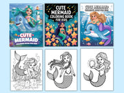 148+ Cute Mermaid Coloring Pages - Adult And Kids Coloring Book, Mermaid Castle Coloring Fantasy Coloring Sheets, Instant Download Printable