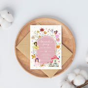 Editable Fairy Birthday Invitation Template Enchanted Whimsical Garden Forest Girl Invite Floral Magical Princess Party Instant Download F01