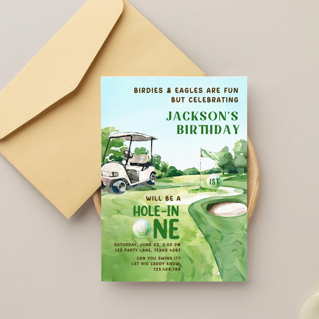Golf Birthday Invitation Editable Template / Printable Golf Birthday Invitation / Personalized Golf Par-Tee Invite / Men E-Invite Digital