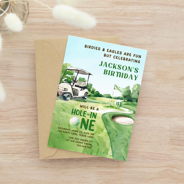 Golf Birthday Invitation Editable Template / Printable Golf Birthday Invitation / Personalized Golf Par-Tee Invite / Men E-Invite Digital