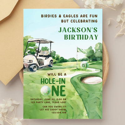 Golf Birthday Invitation Editable Template / Printable Golf Birthday Invitation / Personalized Golf Par-Tee Invite / Men E-Invite Digital