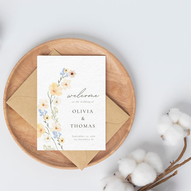 Wedding Welcome Sign, Templett Welcome Poster, Printable Wedding Welcome, Minimalist Welcome sign, Edit with TEMPLETT, WLP-PAL 5607
