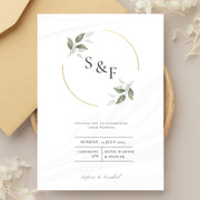 Sage Wedding Invitation MEGA Bundle Template, Greenery Gold Wedding Bundle, Eucalyptus Printable Wedding Set, Editable Template Grace LE220