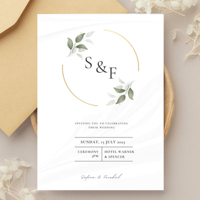 Sage Wedding Invitation MEGA Bundle Template, Greenery Gold Wedding Bundle, Eucalyptus Printable Wedding Set, Editable Template Grace LE220