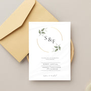 Sage Wedding Invitation MEGA Bundle Template, Greenery Gold Wedding Bundle, Eucalyptus Printable Wedding Set, Editable Template Grace LE220