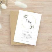 Sage Wedding Invitation MEGA Bundle Template, Greenery Gold Wedding Bundle, Eucalyptus Printable Wedding Set, Editable Template Grace LE220