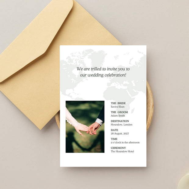 Destination Wedding Invitation, Boarding Pass Invitation, Printable Passport Wedding Invitation, Travel Theme Wedding, Template Download