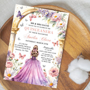 Quinceanera Digital Invitation Sweet 15 Editable Birthday Invite Quinceañera Party Template Clickable RSVP Online Form Instant Download
