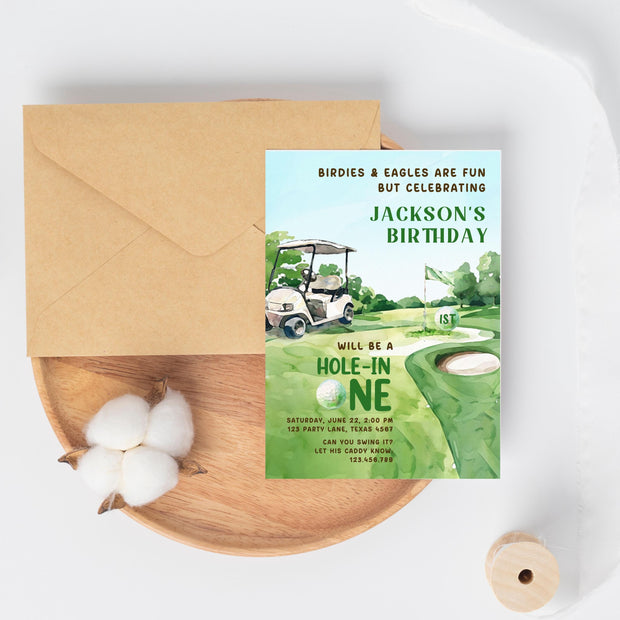 Golf Birthday Invitation Editable Template / Printable Golf Birthday Invitation / Personalized Golf Par-Tee Invite / Men E-Invite Digital