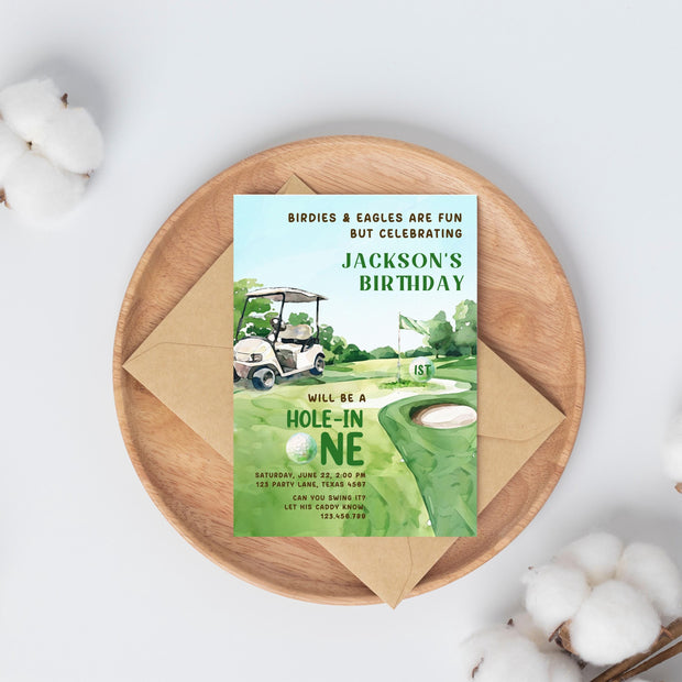 Golf Birthday Invitation Editable Template / Printable Golf Birthday Invitation / Personalized Golf Par-Tee Invite / Men E-Invite Digital