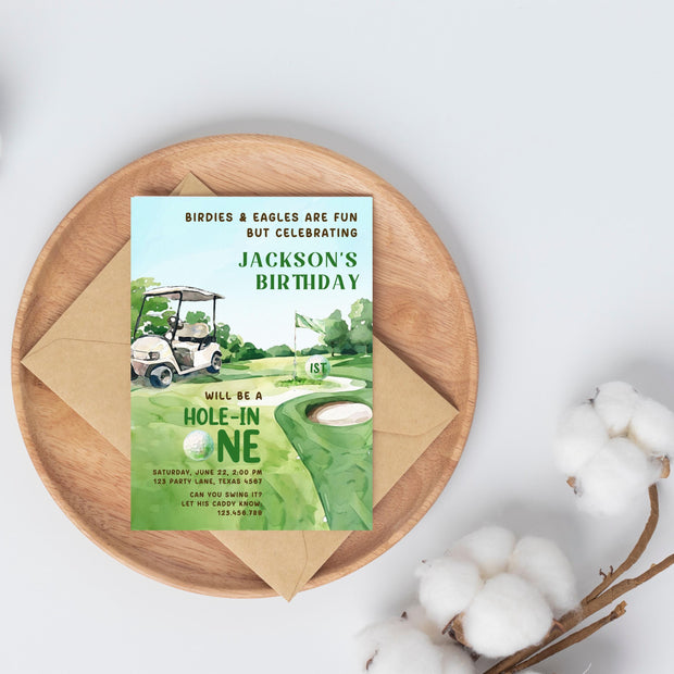 Golf Birthday Invitation Editable Template / Printable Golf Birthday Invitation / Personalized Golf Par-Tee Invite / Men E-Invite Digital
