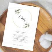Sage Wedding Invitation MEGA Bundle Template, Greenery Gold Wedding Bundle, Eucalyptus Printable Wedding Set, Editable Template Grace LE220