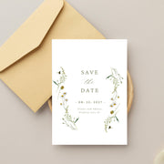 Wildflower Save The Date Template, Spring Garden Flowers Pre-Wedding Photo Save Our Date Card, EDITABLE Floral Meadow Download FLO2