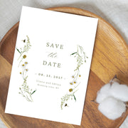 Wildflower Save The Date Template, Spring Garden Flowers Pre-Wedding Photo Save Our Date Card, EDITABLE Floral Meadow Download FLO2