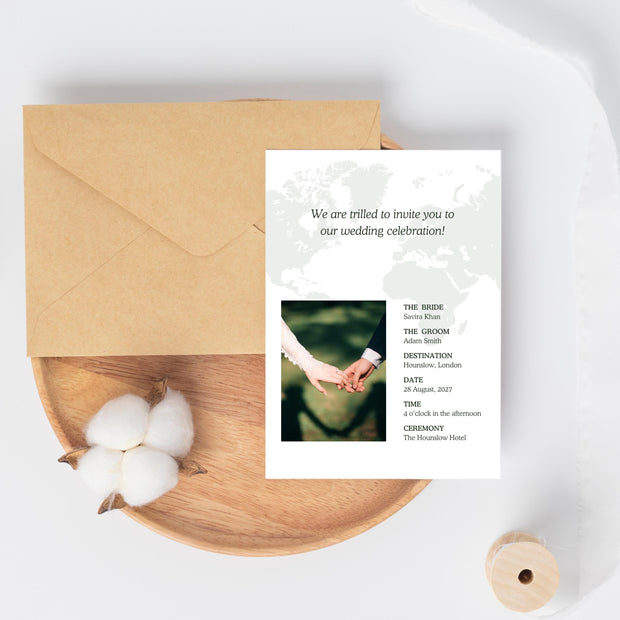 Destination Wedding Invitation, Boarding Pass Invitation, Printable Passport Wedding Invitation, Travel Theme Wedding, Template Download