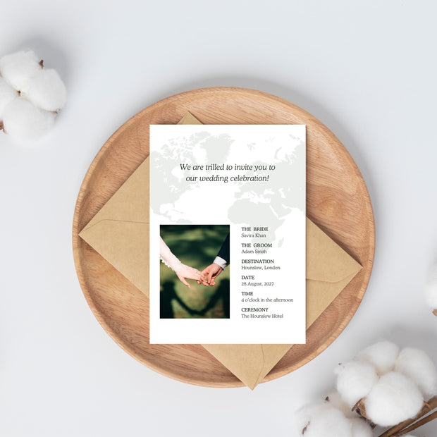 Destination Wedding Invitation, Boarding Pass Invitation, Printable Passport Wedding Invitation, Travel Theme Wedding, Template Download